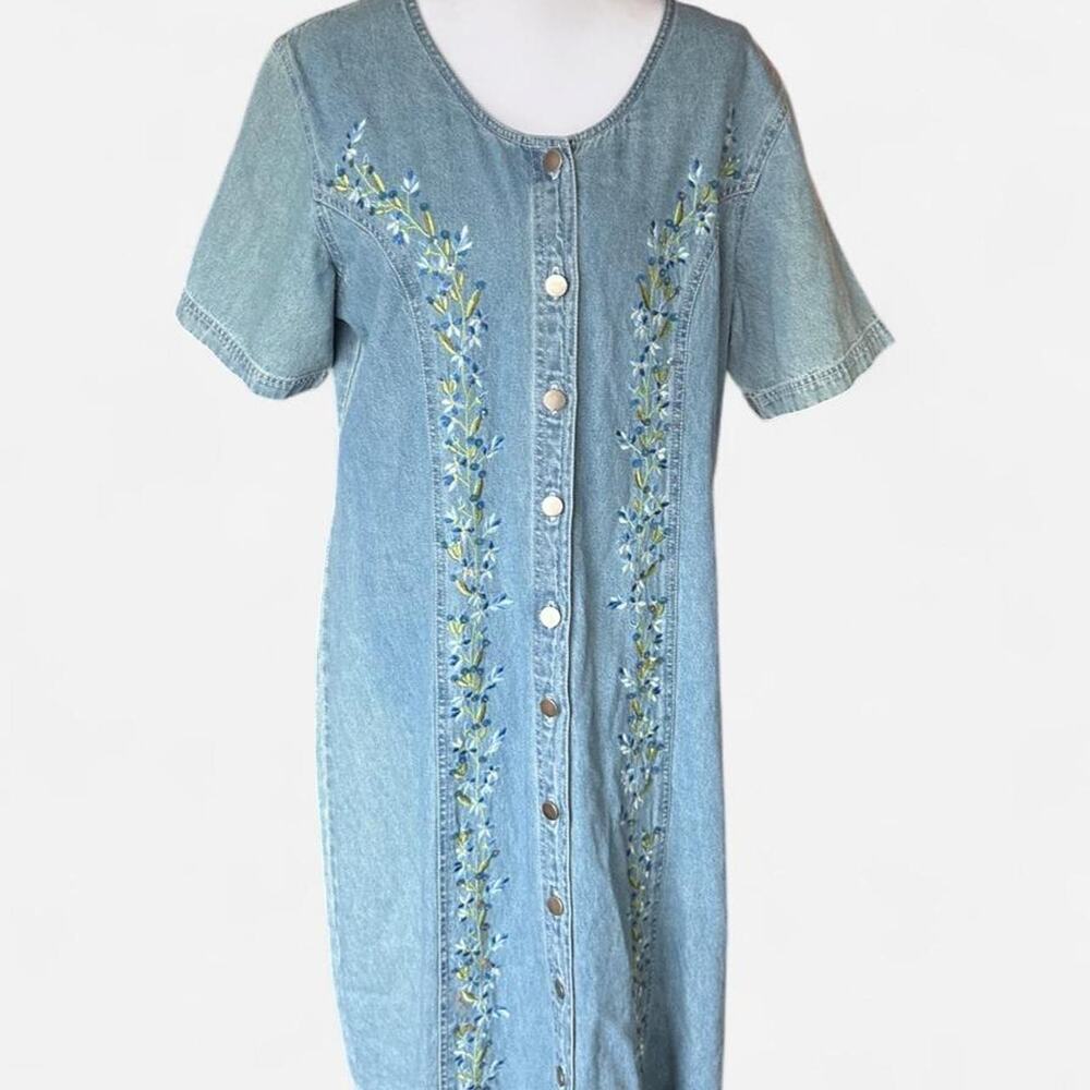 Cottagecore fairycore embroidered blue denim softspots